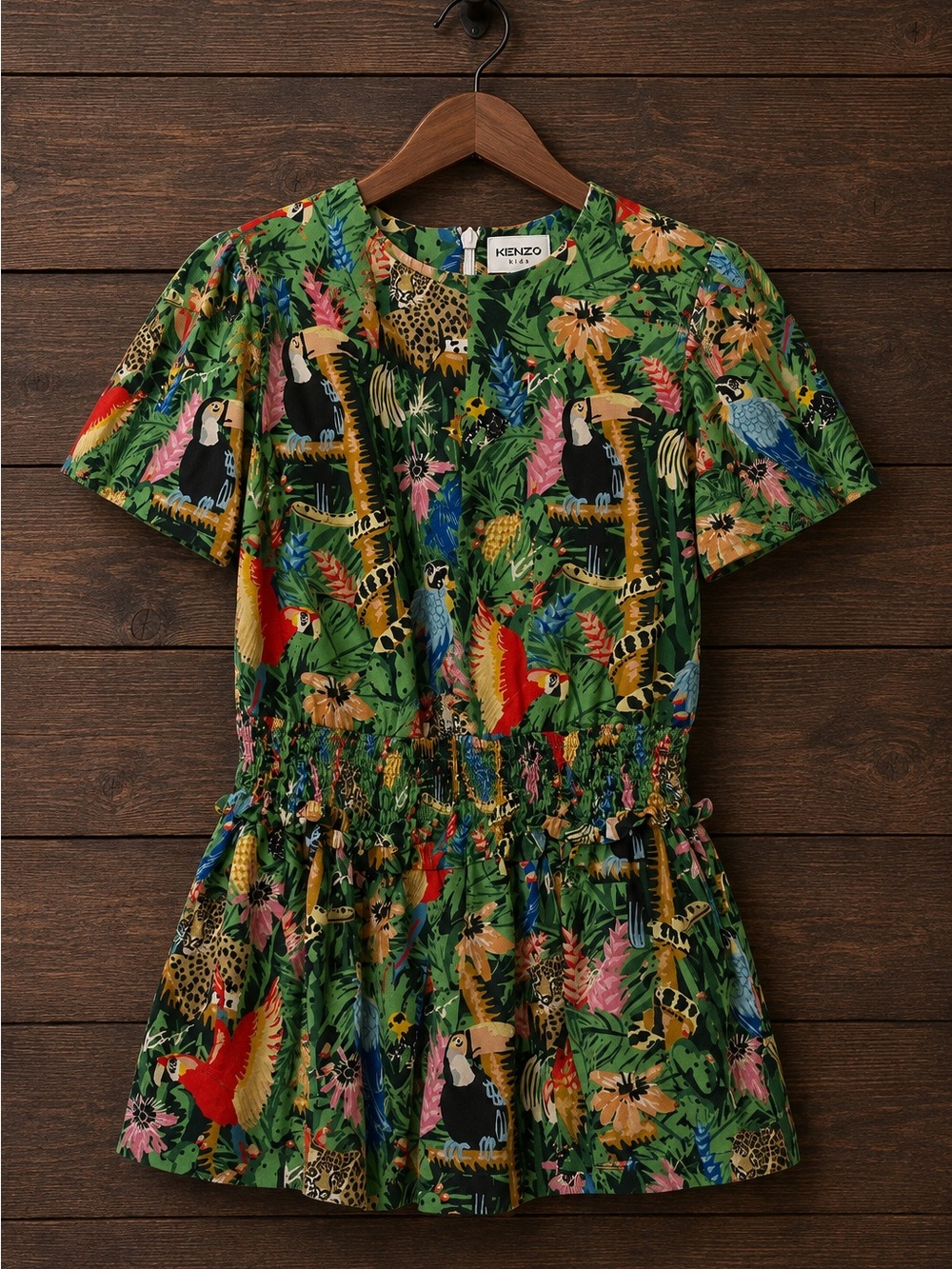 KENZO Kids Green Jungle Print Dress